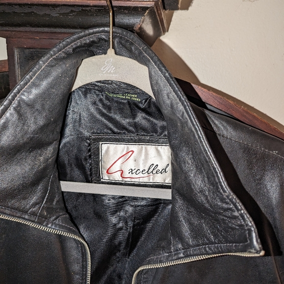 Here & Now New York Vintage Black Full Zip Heavy Weight Leather Jacket Size M - Picture 9 of 15